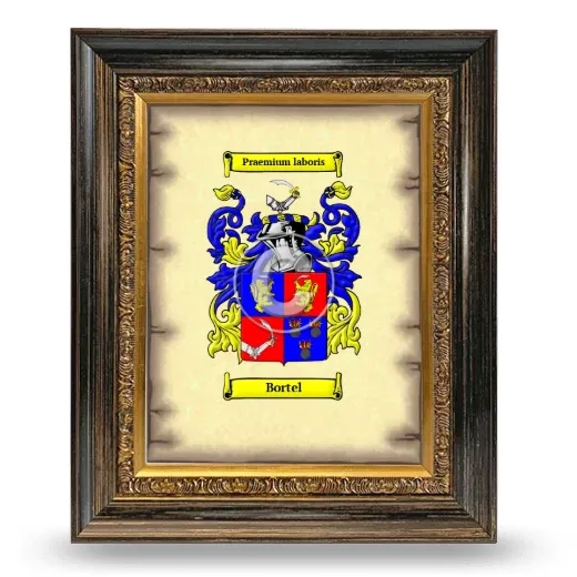 Bortel Coat of Arms Framed - Heirloom