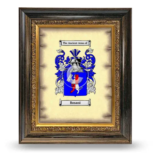 Bosani Coat of Arms Framed - Heirloom