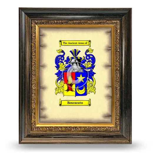 Boscarato Coat of Arms Framed - Heirloom