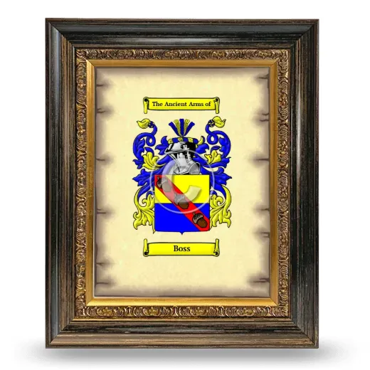 Boss Coat of Arms Framed - Heirloom
