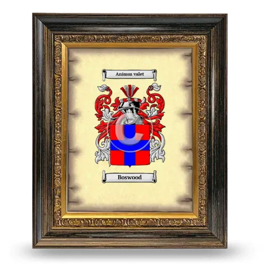 Boswood Coat of Arms Framed - Heirloom
