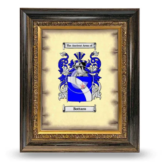 Bottaro Coat of Arms Framed - Heirloom
