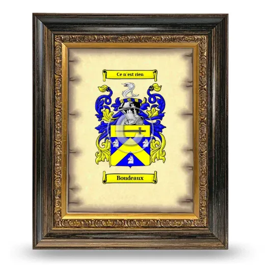 Boudeaux Coat of Arms Framed - Heirloom