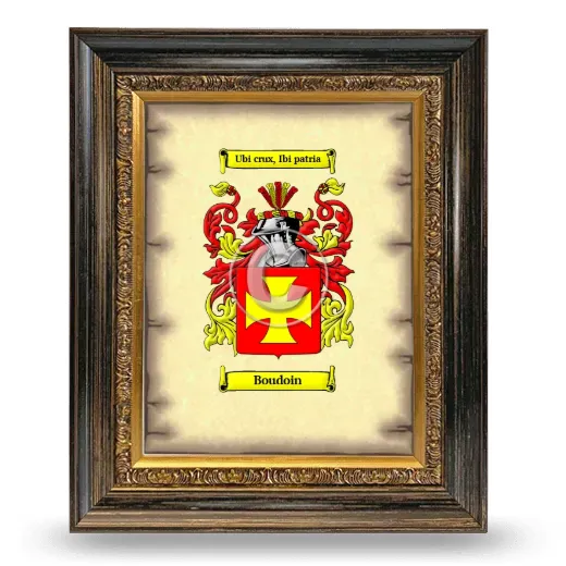 Boudoin Coat of Arms Framed - Heirloom