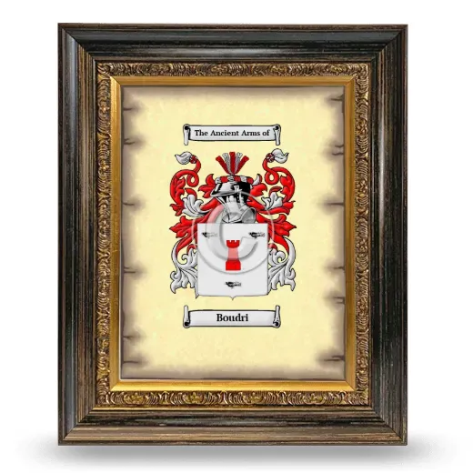 Boudri Coat of Arms Framed - Heirloom