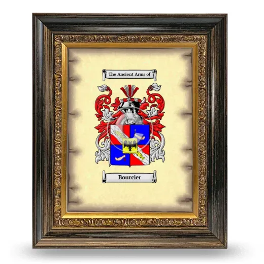 Bourcier Coat of Arms Framed - Heirloom