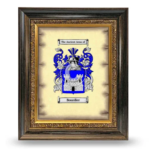 Bourdier Coat of Arms Framed - Heirloom