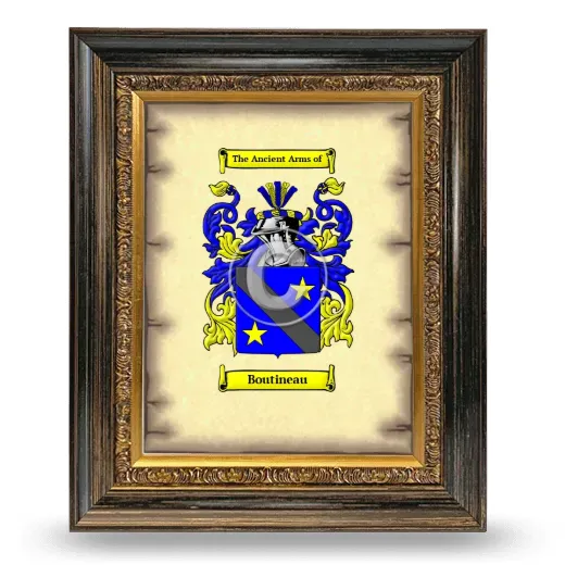 Boutineau Coat of Arms Framed - Heirloom