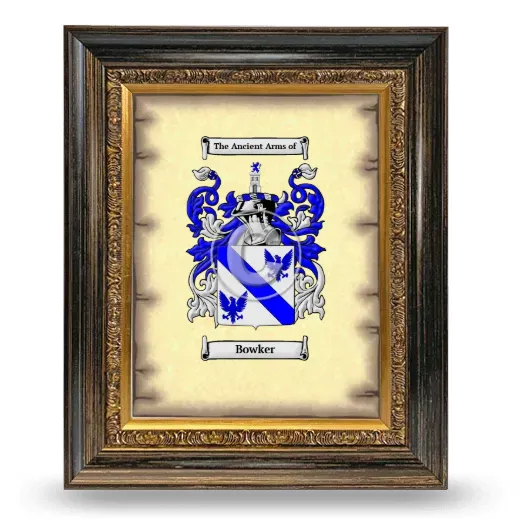 Bowker Coat of Arms Framed - Heirloom