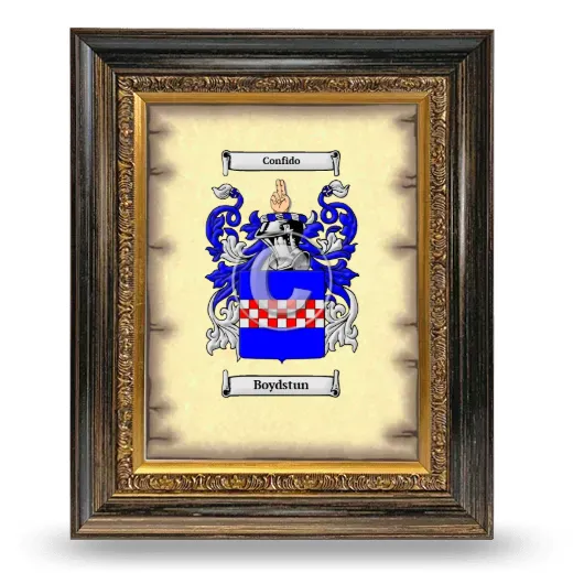 Boydstun Coat of Arms Framed - Heirloom