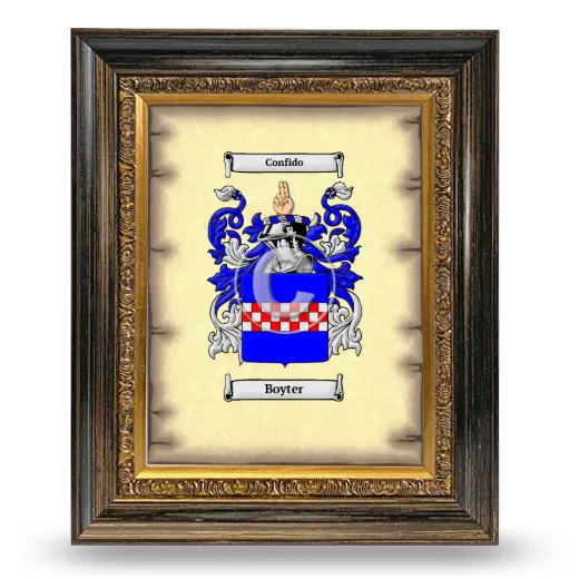 Boyter Coat of Arms Framed - Heirloom
