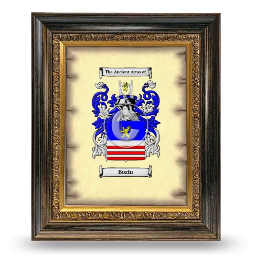 Bozin Coat of Arms Framed - Heirloom
