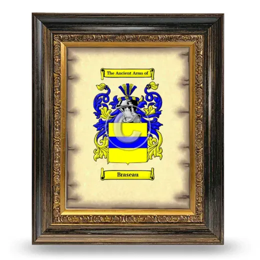 Braseau Coat of Arms Framed - Heirloom