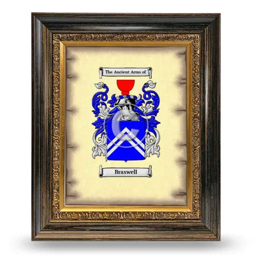 Braswell Coat of Arms Framed - Heirloom