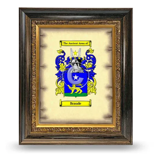 Braude Coat of Arms Framed - Heirloom