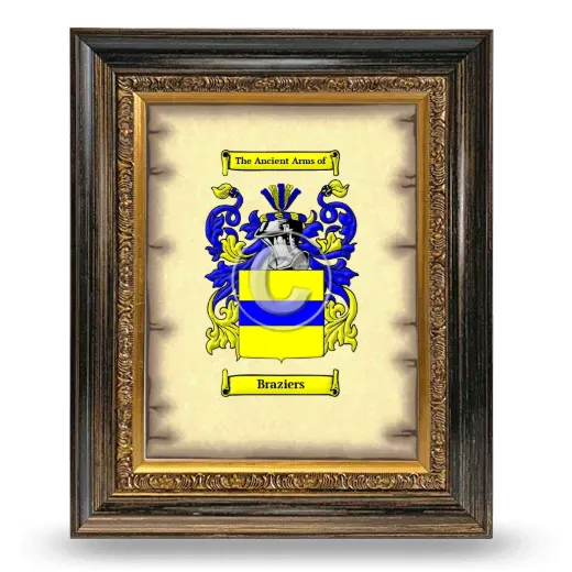 Braziers Coat of Arms Framed - Heirloom