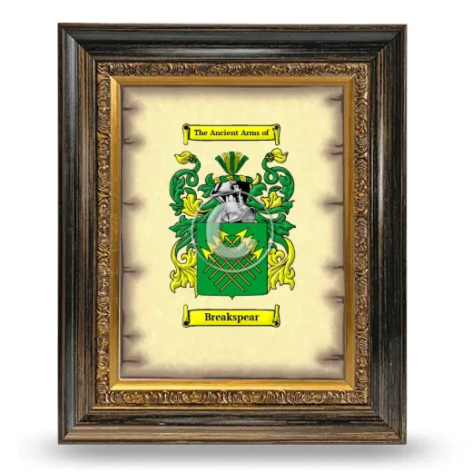 Breakspear Coat of Arms Framed - Heirloom