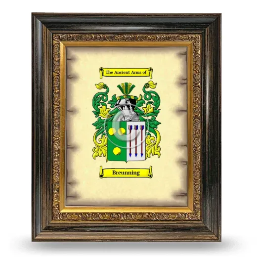 Breunning Coat of Arms Framed - Heirloom