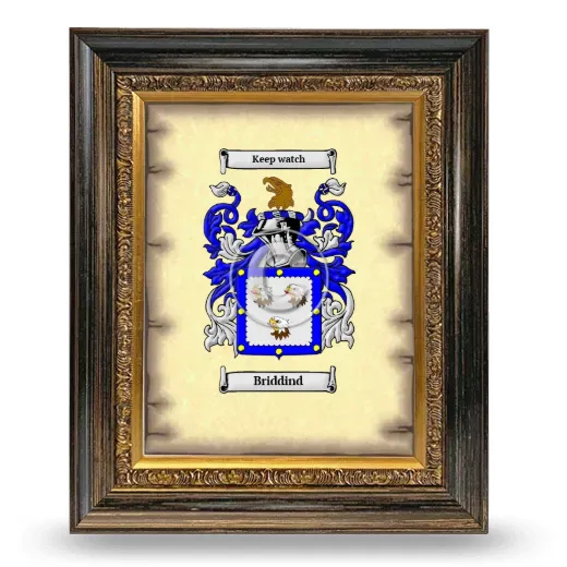 Briddind Coat of Arms Framed - Heirloom