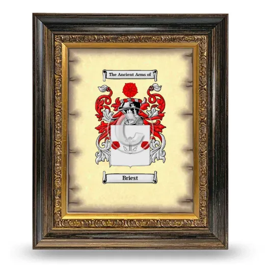 Briest Coat of Arms Framed - Heirloom