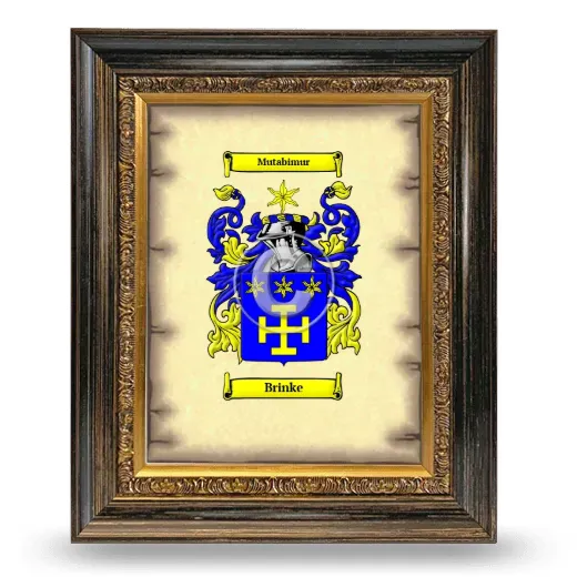Brinke Coat of Arms Framed - Heirloom