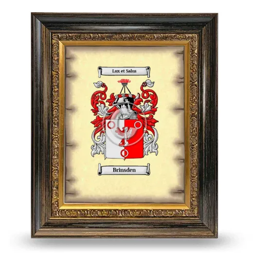 Brinsden Coat of Arms Framed - Heirloom