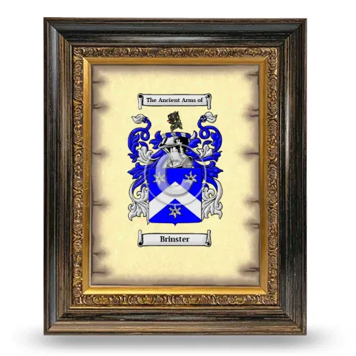 Brinster Coat of Arms Framed - Heirloom