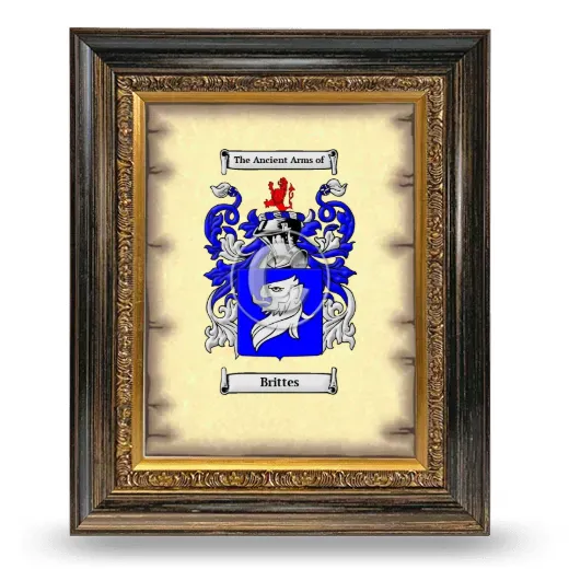 Brittes Coat of Arms Framed - Heirloom