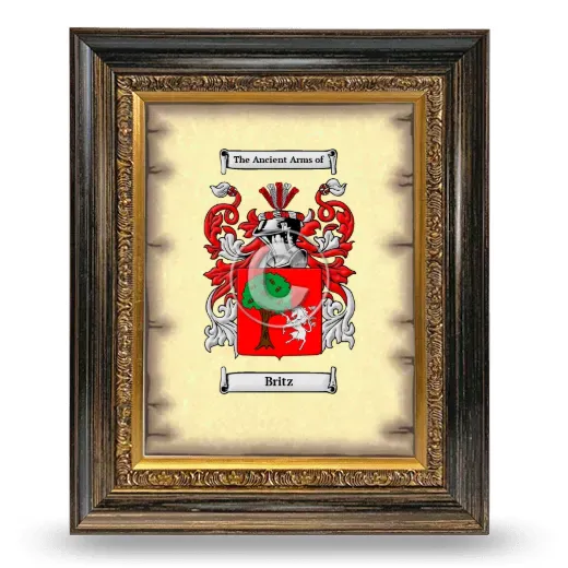 Britz Coat of Arms Framed - Heirloom
