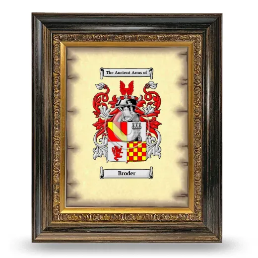 Broder Coat of Arms Framed - Heirloom