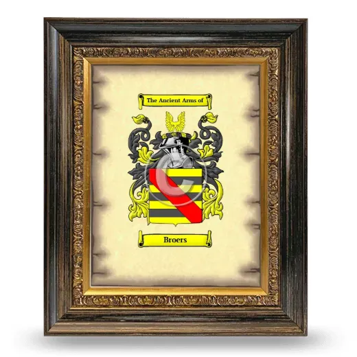Broers Coat of Arms Framed - Heirloom