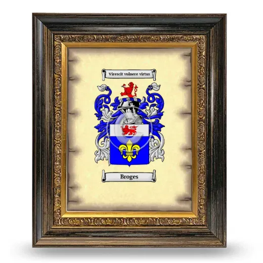 Broges Coat of Arms Framed - Heirloom