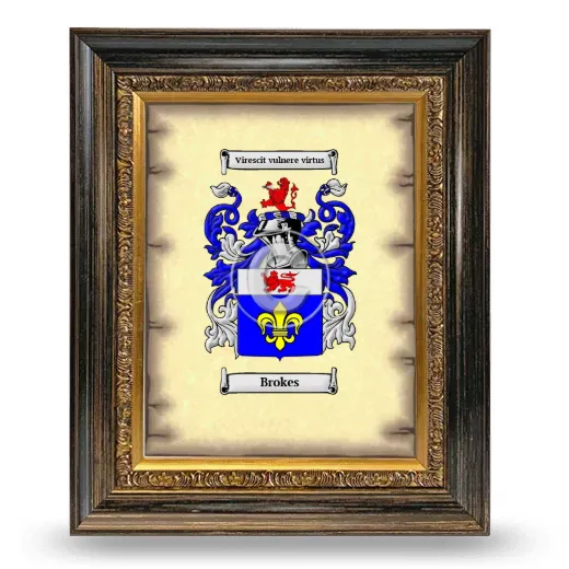 Brokes Coat of Arms Framed - Heirloom