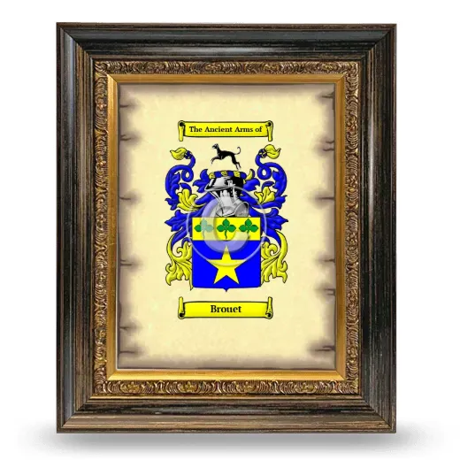 Brouet Coat of Arms Framed - Heirloom