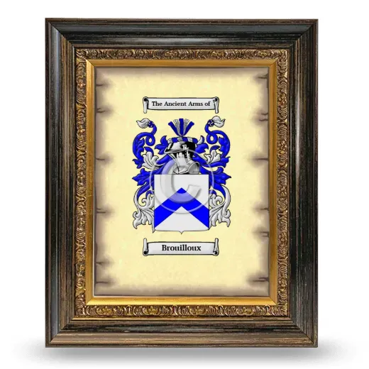 Brouilloux Coat of Arms Framed - Heirloom