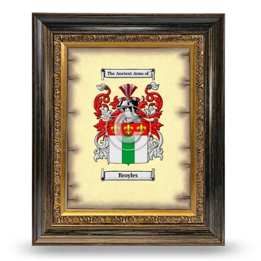 Broyles Coat of Arms Framed - Heirloom