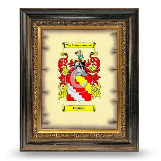 Bruwer Coat of Arms Framed - Heirloom