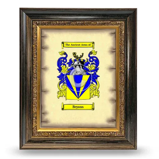 Bryans Coat of Arms Framed - Heirloom