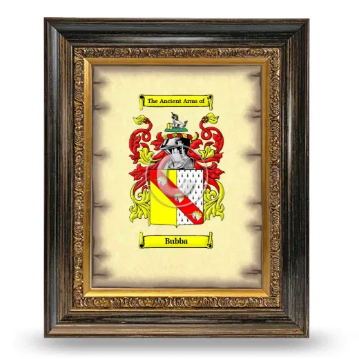 Bubba Coat of Arms Framed - Heirloom