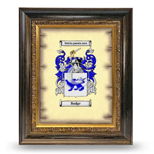 Budge Coat of Arms Framed - Heirloom