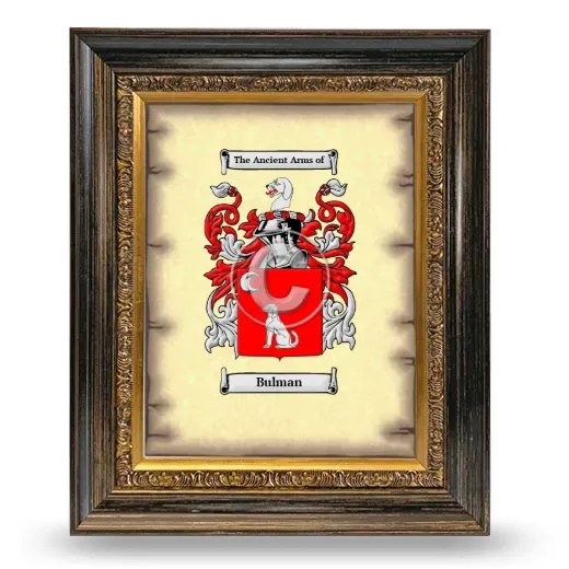 Bulman Coat of Arms Framed - Heirloom