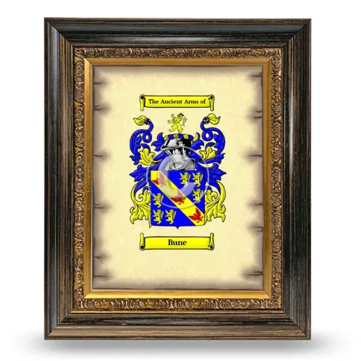 Bune Coat of Arms Framed - Heirloom
