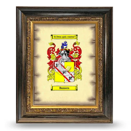 Bunsen Coat of Arms Framed - Heirloom