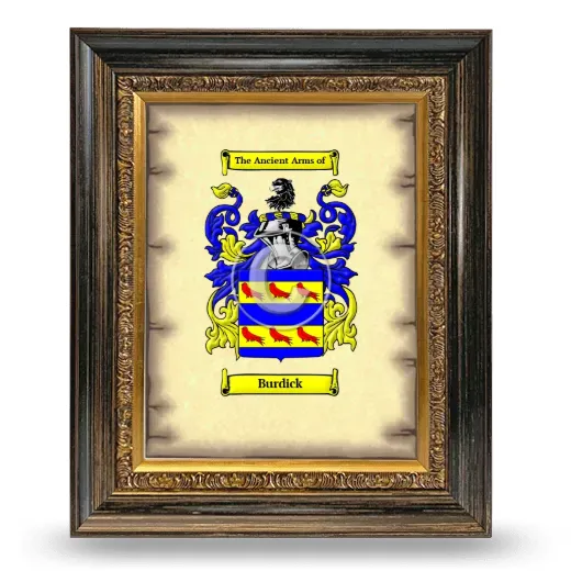 Burdick Coat of Arms Framed - Heirloom