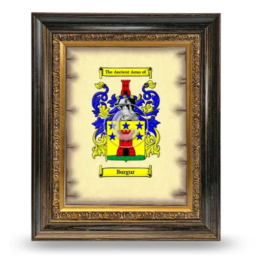 Burgur Coat of Arms Framed - Heirloom