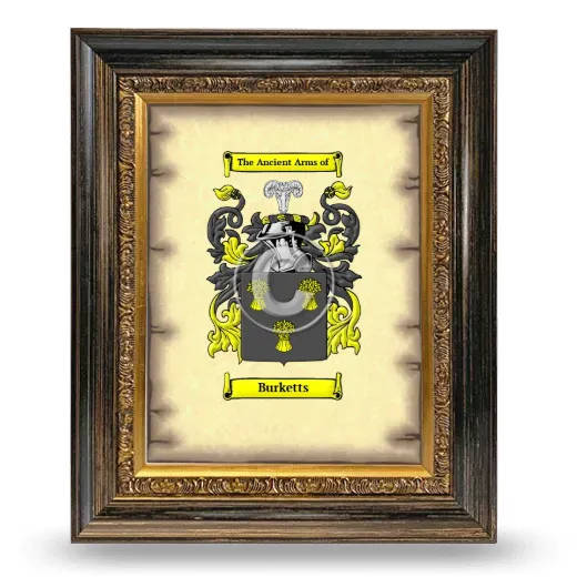 Burketts Coat of Arms Framed - Heirloom