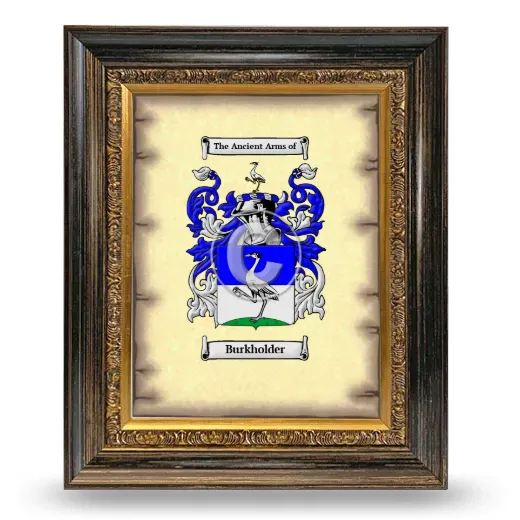 Burkholder Coat of Arms Framed - Heirloom