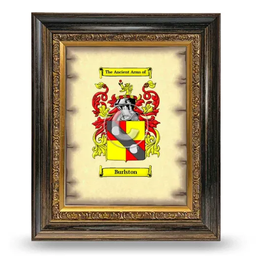 Burlston Coat of Arms Framed - Heirloom