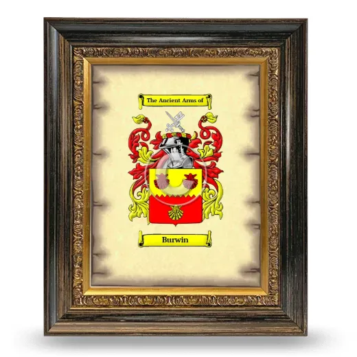 Burwin Coat of Arms Framed - Heirloom