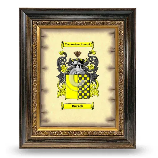 Burzek Coat of Arms Framed - Heirloom